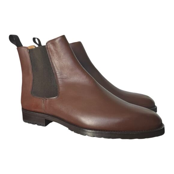 Qüero handmade Spanish Chelsea leather brown boots size 9 - Picture 3 of 12